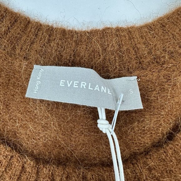 Everlane Women's NWT Brown The Alpaca Wool Short Sleeve Tee Sweater S/C35 - Picture 7 of 13